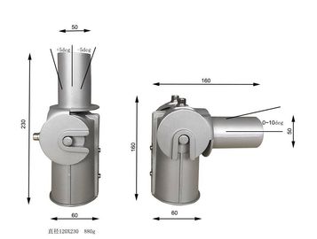 Braccio classico del sostegno della ditta di stile dell'adattatore regolabile 90°-180° per iluminazione pubblica